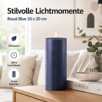 Deluxe Homeart LED Kerze mit Timerfunktion Royal Blue