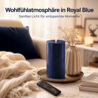 Deluxe Homeart LED Kerze mit Timerfunktion Royal Blue