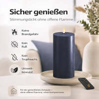 Deluxe Homeart LED Kerze mit Timerfunktion Royal Blue