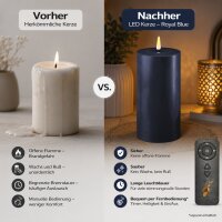 Deluxe Homeart LED Kerze mit Timerfunktion Royal Blue