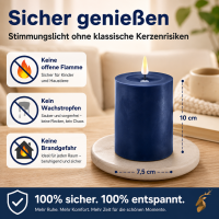 Deluxe Homeart LED Kerze mit Timerfunktion Royal Blue