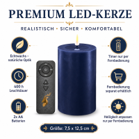 Deluxe Homeart LED Kerze mit Timerfunktion Royal Blue