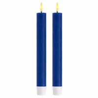 Deluxe Homeart LED Kerze mit Timerfunktion Royal Blue Stabkerze 24 cm