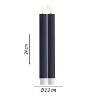Deluxe Homeart LED Kerze mit Timerfunktion Royal Blue Stabkerze 24 cm