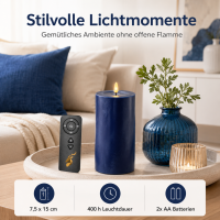 Deluxe Homeart LED Kerze mit Timerfunktion Royal Blue