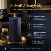 Deluxe Homeart LED Kerze mit Timerfunktion Royal Blue