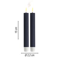 Deluxe Homeart LED Kerze mit Timerfunktion Royal Blue Stabkerze 15 cm