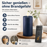 Deluxe Homeart LED Kerze mit Timerfunktion Royal Blue