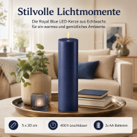 Deluxe Homeart LED Kerze mit Timerfunktion Royal Blue