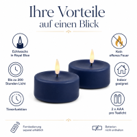 Deluxe Homeart LED Kerze Royal Blue Großes Teelicht