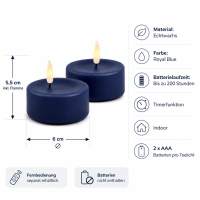 Deluxe Homeart LED Kerze Royal Blue Großes Teelicht