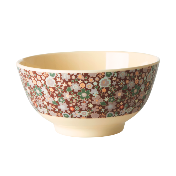 Melamin Schale floral Ø15cm Bunt Braun 500ml Bowl für Müsli und Snacks