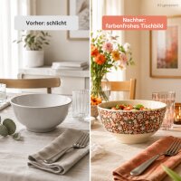 Melamin Schale floral Ø15cm Bunt Braun 500ml Bowl für Müsli und Snacks