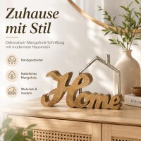 Home Schriftzug zum Hinstellen 25x3x16cm Natur - Holz Metall Deko