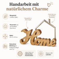 Home Schriftzug zum Hinstellen 25x3x16cm Natur - Holz Metall Deko