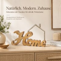 Home Schriftzug zum Hinstellen 25x3x16cm Natur - Holz Metall Deko