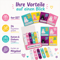 Nagelfeilen 4er-Set mit 24 Mini-Nagelfeilen