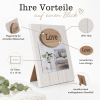 Holz-Bilderrahmen LOVE ca. 20 x 20 cm