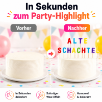 Geburtstagskerzen „Alte Schachtel“ – 13 bunte Buchstabenkerzen