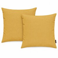 Kissenbezug gelb 45x45 Senfgelb - Dekokissenhülle 2er Set Wohnzimmer