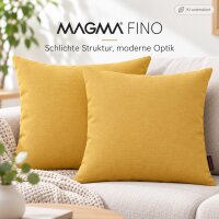 Kissenbezug gelb 45x45 Senfgelb - Dekokissenhülle 2er Set Wohnzimmer