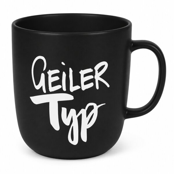 Geiler Typ Porzellanbecher 350 ml schwarz