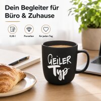 Geiler Typ Porzellanbecher 350 ml schwarz