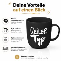Geiler Typ Porzellanbecher 350 ml schwarz