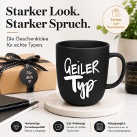Geiler Typ Porzellanbecher 350 ml schwarz