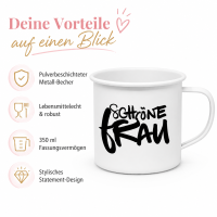 Metall-Becher Schöne Frau