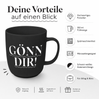 Gönn Dir Porzellanbecher 350 ml schwarz