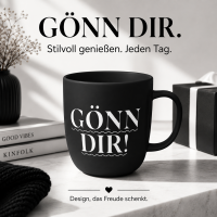 Gönn Dir Porzellanbecher 350 ml schwarz