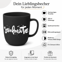 Soulmate Porzellanbecher 350 ml schwarz