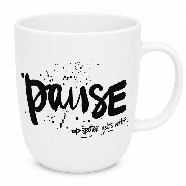 Pause Porzellanbecher 350 ml mit Spruch