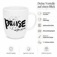 Pause Porzellanbecher 350 ml mit Spruch