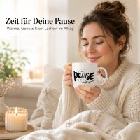 Pause Porzellanbecher 350 ml mit Spruch
