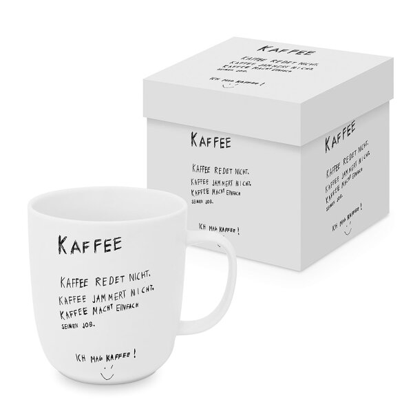 Porzellan-Becher Kaffee Redet Nicht in Geschenkverpackung