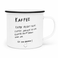 Kaffee Metallbecher 400 ml mit Spruch