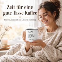 Kaffee Metallbecher 400 ml mit Spruch