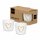 Porzellan Eierbecher 2er Set 5,2cm Weiß Goldfarben Herzmotiv