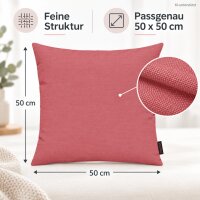 Dekokissenbezug 50x50 Rosa Peach - Kissenhülle 2er Set modern