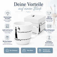 Kaffeebecher Leuchtturm aus Porzellan 400ml