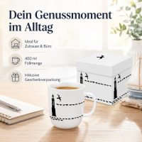 Leuchtturm Porzellanbecher 400 ml mit Geschenkverpackung