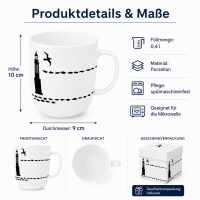 Leuchtturm Porzellanbecher 400 ml mit Geschenkverpackung