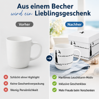 Leuchtturm Porzellanbecher 400 ml mit Geschenkverpackung