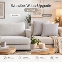 Kissenhüllen 45x45 Grau hellgrau - schlichte Dekokissenbezüge 2er Set