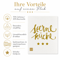 PPD Schwammtuch Sterneküche 17,2 x 20 cm mit Goldprint