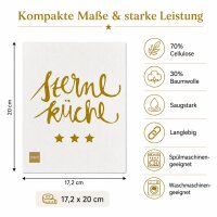 PPD Schwammtuch Sterneküche 17,2 x 20 cm mit Goldprint