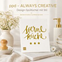PPD Schwammtuch Sterneküche 17,2 x 20 cm mit Goldprint