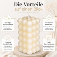 Bubble Kerze Weiß 6x12cm